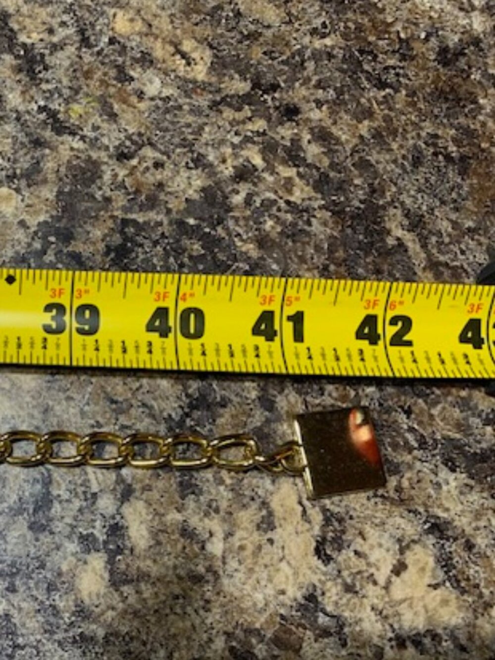 Shiny Gold Tone Chain Belt, 42 inches, old - Picture 4 of 4